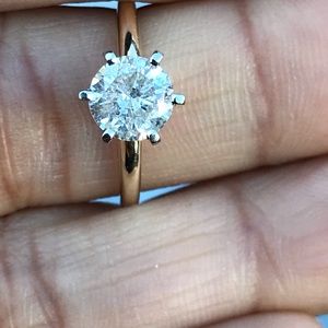 1 Full Carat Diamond Engagement Ring Tiffany Style Setting